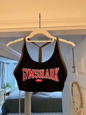 Gymshark Black Sports Bra with Grey Trim